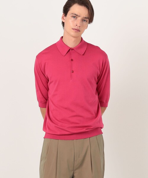 JOHN SMEDLEY(ジョンスメドレー)の「【別注J】JOHN SMEDLEY 30Gシーアイランドコットン ニットポロ ISIS(ニット/セーター・メンズ・ダークブルー/ライトグレー/ピンク/ブラック・L/M/S)」の11枚目の写真