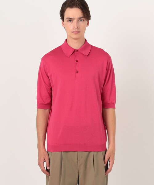 JOHN SMEDLEY(ジョンスメドレー)の「【別注J】JOHN SMEDLEY 30Gシーアイランドコットン ニットポロ ISIS(ニット/セーター・メンズ・ダークブルー/ライトグレー/ピンク/ブラック・L/M/S)」の12枚目の写真