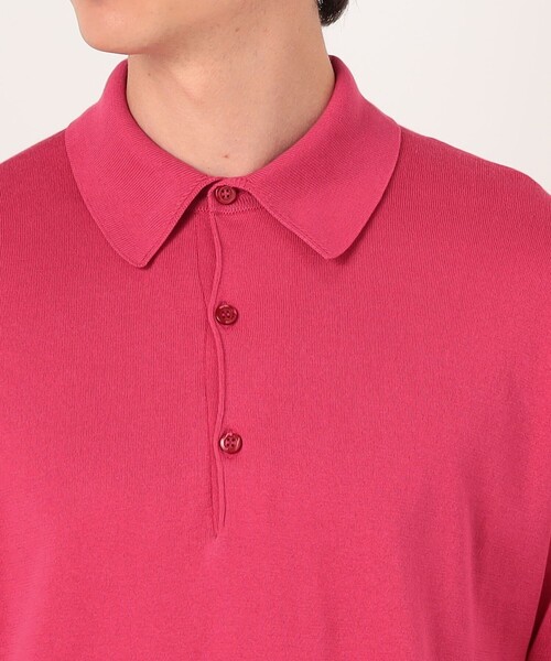 JOHN SMEDLEY(ジョンスメドレー)の「【別注J】JOHN SMEDLEY 30Gシーアイランドコットン ニットポロ ISIS(ニット/セーター・メンズ・ダークブルー/ライトグレー/ピンク/ブラック・L/M/S)」の15枚目の写真