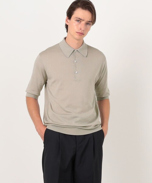 JOHN SMEDLEY(ジョンスメドレー)の「【別注J】JOHN SMEDLEY 30Gシーアイランドコットン ニットポロ ISIS(ニット/セーター・メンズ・ダークブルー/ライトグレー/ピンク/ブラック・L/M/S)」の21枚目の写真