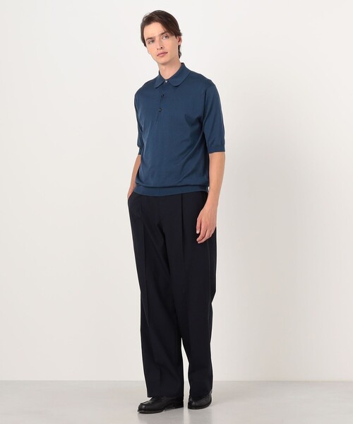 JOHN SMEDLEY(ジョンスメドレー)の「【別注J】JOHN SMEDLEY 30Gシーアイランドコットン ニットポロ ISIS(ニット/セーター・メンズ・ダークブルー/ライトグレー/ピンク/ブラック・L/M/S)」の7枚目の写真