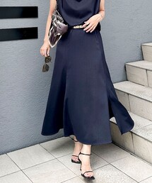 セール】ウォッシャブルシアーボリュームフレアロングスカート