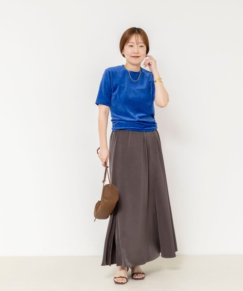 NOLLEY’S Sophi（ノーリーズソフィ）の「《セットアップ対応》ピーチサテンフレアースカート（スカート・レディース・チャコールグレー/ネイビー・34/36/38）」の13枚目の写真