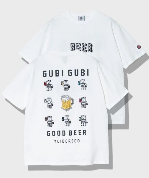 go slow caravan(ゴースローキャラバン)の「YOIDORE/酔いどれ グビグビブロック TEE(Tシャツ/カットソー・メンズ・ブラック/ホワイト・LARGE/MEDIUM/X-LARGE)」の2枚目の写真