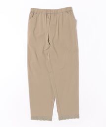 レーヨンナイロンストレッチ裾レーステーパードパンツ