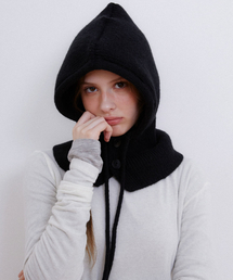 HALDEN（ハルデン）の「two button string balaclava (C056_black)（ニットキャップ/ビーニー）」