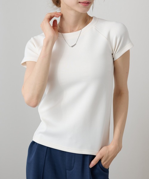 DAYRA(デイラ)の「ソリッドカラー クルーネック ラグラン 半袖 トップス(Tシャツ/カットソー・レディース・ライトグレー/ダークグレー/ホワイト/ブラック・FREE)」の2枚目の写真