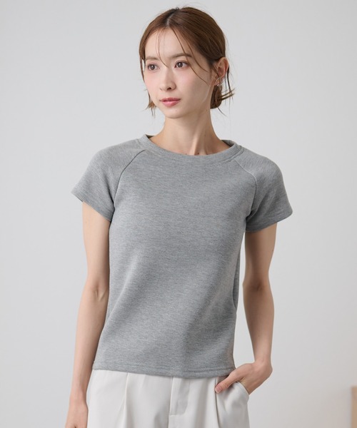 DAYRA(デイラ)の「ソリッドカラー クルーネック ラグラン 半袖 トップス(Tシャツ/カットソー・レディース・ライトグレー/ダークグレー/ホワイト/ブラック・FREE)」の4枚目の写真