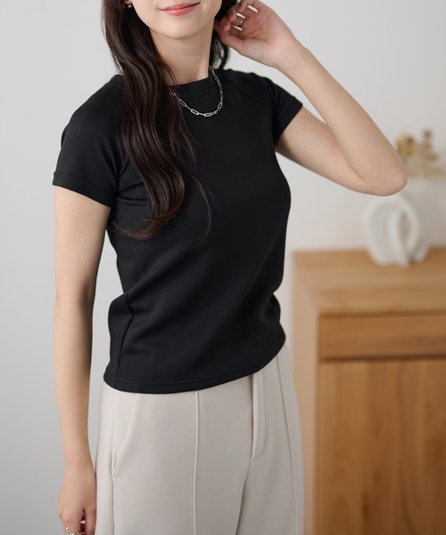 DAYRA(デイラ)の「ソリッドカラー クルーネック ラグラン 半袖 トップス(Tシャツ/カットソー・レディース・ライトグレー/ダークグレー/ホワイト/ブラック・FREE)」の12枚目の写真