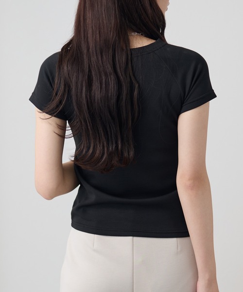 DAYRA(デイラ)の「ソリッドカラー クルーネック ラグラン 半袖 トップス(Tシャツ/カットソー・レディース・ライトグレー/ダークグレー/ホワイト/ブラック・FREE)」の10枚目の写真
