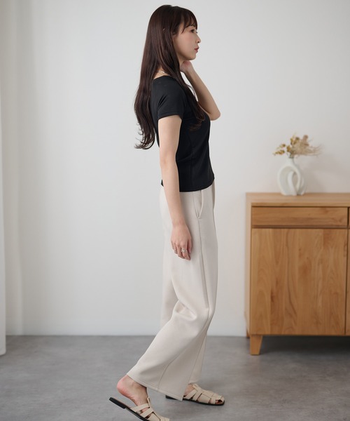 DAYRA(デイラ)の「ソリッドカラー クルーネック ラグラン 半袖 トップス(Tシャツ/カットソー・レディース・ライトグレー/ダークグレー/ホワイト/ブラック・FREE)」の9枚目の写真
