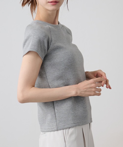 DAYRA(デイラ)の「ソリッドカラー クルーネック ラグラン 半袖 トップス(Tシャツ/カットソー・レディース・ライトグレー/ダークグレー/ホワイト/ブラック・FREE)」の5枚目の写真