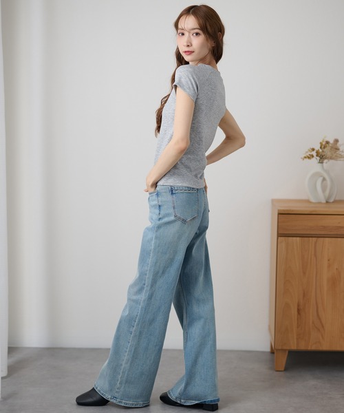 DAYRA(デイラ)の「ソリッドカラー クルーネック ラグラン 半袖 トップス(Tシャツ/カットソー・レディース・ライトグレー/ダークグレー/ホワイト/ブラック・FREE)」の21枚目の写真