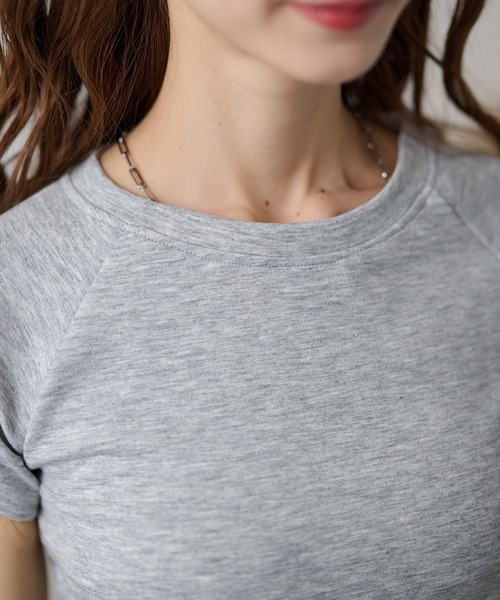 DAYRA(デイラ)の「ソリッドカラー クルーネック ラグラン 半袖 トップス(Tシャツ/カットソー・レディース・ライトグレー/ダークグレー/ホワイト/ブラック・FREE)」の17枚目の写真