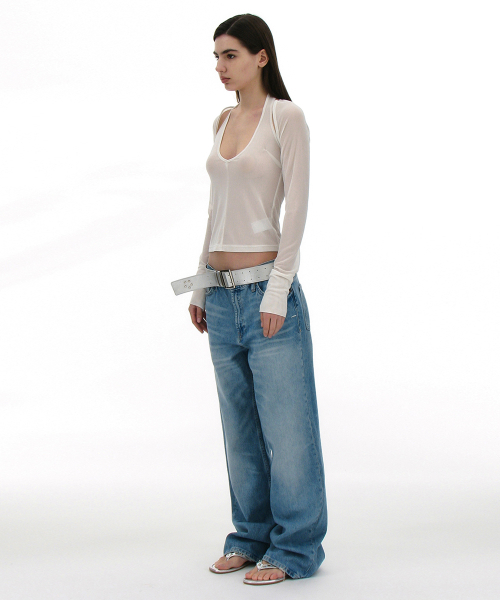PARTIMENTO WOMEN(パルティメントウィメン)の「メッシュレイヤー2 IN 1トップ_ホワイト(その他トップス・レディース・ホワイト・MEDIUM/SMALL)」の6枚目の写真