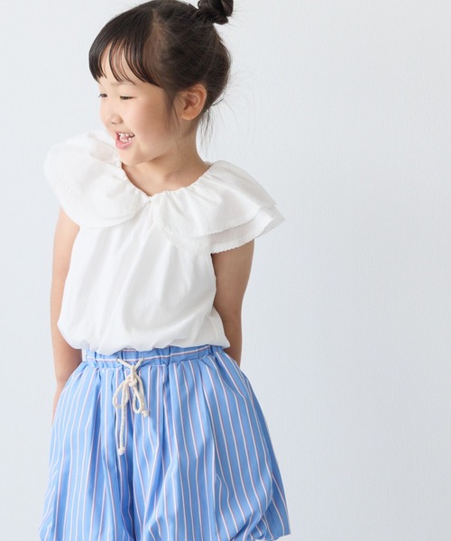 LOWRYS FARM(ローリーズファーム)の「カットBIGカラーノースリーブ 1042848(Tシャツ/カットソー・キッズ・レッド/オフホワイト/ブラック・110cm/120cm/130cm/140cm/150cm)」の9枚目の写真