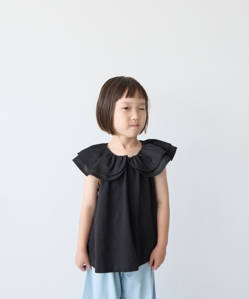 LOWRYS FARM(ローリーズファーム)の「カットBIGカラーノースリーブ 1042848(Tシャツ/カットソー・キッズ・レッド/オフホワイト/ブラック・110cm/120cm/130cm/140cm/150cm)」の12枚目の写真