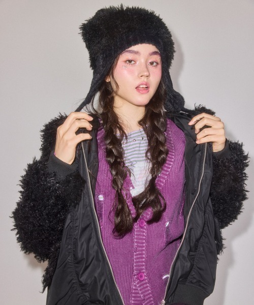 Candy Stripper（キャンディストリッパー）の「MONSTER FUR SAILOR MA-1（MA-1・レディース・アイボリー/ライトグレー/ブラック・FREE）」の8枚目の写真