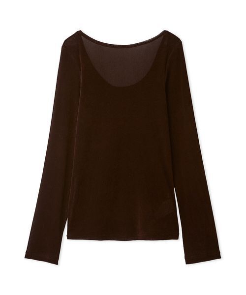 FRAY I.D（フレイアイディー）の「【ウォッシャブル】フロッキーチュールベーシックトップス（Tシャツ/カットソー・レディース・バーガンディー/ホワイト/ライトブルー/ブラック・F）」の4枚目の写真