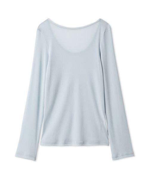 FRAY I.D（フレイアイディー）の「【ウォッシャブル】フロッキーチュールベーシックトップス（Tシャツ/カットソー・レディース・バーガンディー/ホワイト/ライトブルー/ブラック・F）」の3枚目の写真