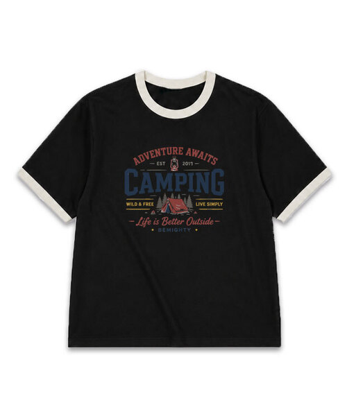 BEMIGHTY(ビーマイティー)の「ヴィンテージドローイングオーバーサイズリンガー半袖Tシャツ(Tシャツ/カットソー・メンズ・ブラック/ホワイト・LARGE/X-LARGE/XX-LARGE)」の2枚目の写真
