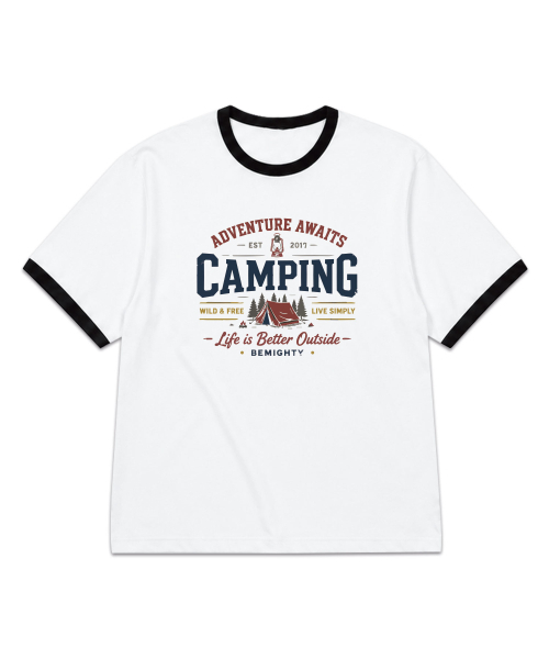 BEMIGHTY(ビーマイティー)の「ヴィンテージドローイングオーバーサイズリンガー半袖Tシャツ(Tシャツ/カットソー・メンズ・ブラック/ホワイト・LARGE/X-LARGE/XX-LARGE)」の3枚目の写真