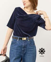 NOLLEY’S | 《接触冷感》ウォッシャブルシアーベロア2WAYプルオーバー(Tシャツ/カットソー)