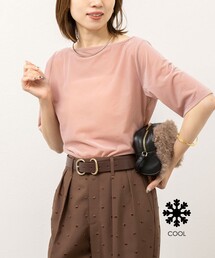 NOLLEY’S | 《接触冷感》ウォッシャブルシアーベロア2WAYプルオーバー(Tシャツ/カットソー)