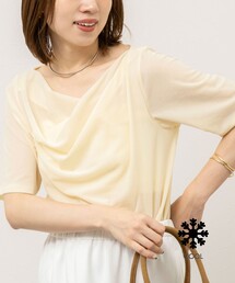 NOLLEY’S | 《接触冷感》ウォッシャブルシアーベロア2WAYプルオーバー(Tシャツ/カットソー)