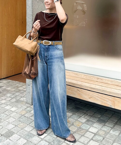 NOLLEY’S(ノーリーズ)の「《接触冷感》ウォッシャブルシアーベロア2WAYプルオーバー(Tシャツ/カットソー・レディース・ネイビー/ブラウン/ピンク/アイボリー・38/36)」の8枚目の写真