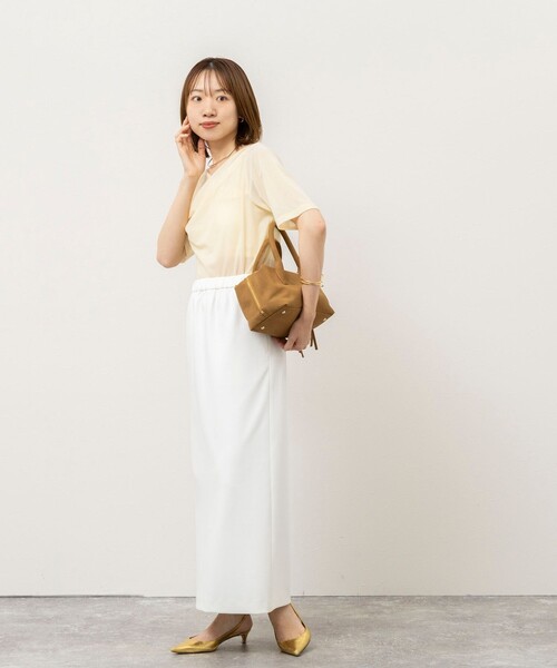 NOLLEY’S(ノーリーズ)の「《接触冷感》ウォッシャブルシアーベロア2WAYプルオーバー(Tシャツ/カットソー・レディース・ネイビー/ブラウン/ピンク/アイボリー・38/36)」の19枚目の写真