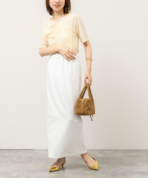 NOLLEY’S(ノーリーズ)の「《接触冷感》ウォッシャブルシアーベロア2WAYプルオーバー(Tシャツ/カットソー・レディース・ネイビー/ブラウン/ピンク/アイボリー・38/36)」の22枚目の写真