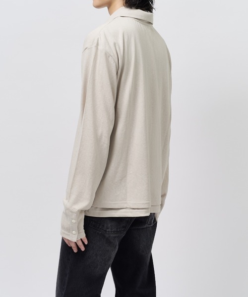Lui's(ルイス)の「ポロレイヤードカットソー(ポロシャツ・メンズ・ライトグレー/チャコールグレー/ブラック・M/S)」の15枚目の写真