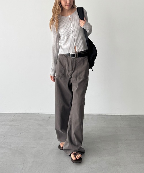 CANAL JEAN(キャナルジーン)の「El mar ハリヌキニットカーディガン(カーディガン/ボレロ・レディース・グレー/ブラック・ONE SIZE)」の5枚目の写真