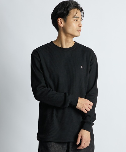 LANVIN en Bleu（ランバンオンブルー）の「T/C ワッフル  ロンT（Tシャツ/カットソー・メンズ・ブラック/ホワイト・46/48/50/52）」の2枚目の写真