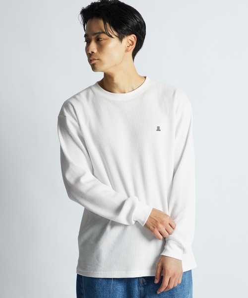LANVIN en Bleu（ランバンオンブルー）の「T/C ワッフル  ロンT（Tシャツ/カットソー・メンズ・ブラック/ホワイト・46/48/50/52）」の4枚目の写真