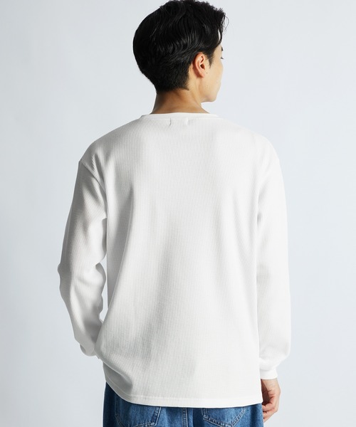 LANVIN en Bleu（ランバンオンブルー）の「T/C ワッフル  ロンT（Tシャツ/カットソー・メンズ・ブラック/ホワイト・46/48/50/52）」の8枚目の写真