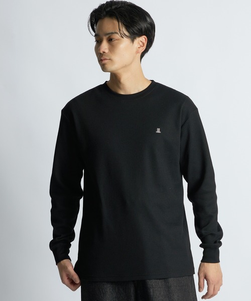 LANVIN en Bleu（ランバンオンブルー）の「T/C ワッフル  ロンT（Tシャツ/カットソー・メンズ・ブラック/ホワイト・46/48/50/52）」の6枚目の写真