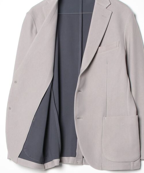 TETE HOMME(テットオム)の「ストレッチボンディングニットジャケット / ウォッシャブル / セットアップ対応(テーラードジャケット・メンズ・チャコールグレー/ライトグレー・LARGE/MEDIUM)」の3枚目の写真