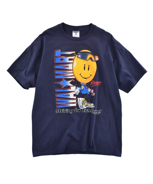 JERZEES(ジャージーズ)の「【USED】90’s JERZEES Walmart 企業ロゴ Tシャツ(Tシャツ/カットソー・メンズ・ネイビー・LARGE)」の1枚目の写真