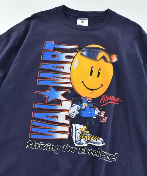 JERZEES(ジャージーズ)の「【USED】90’s JERZEES Walmart 企業ロゴ Tシャツ(Tシャツ/カットソー・メンズ・ネイビー・LARGE)」の2枚目の写真