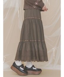 lace ribbonギャザースカート