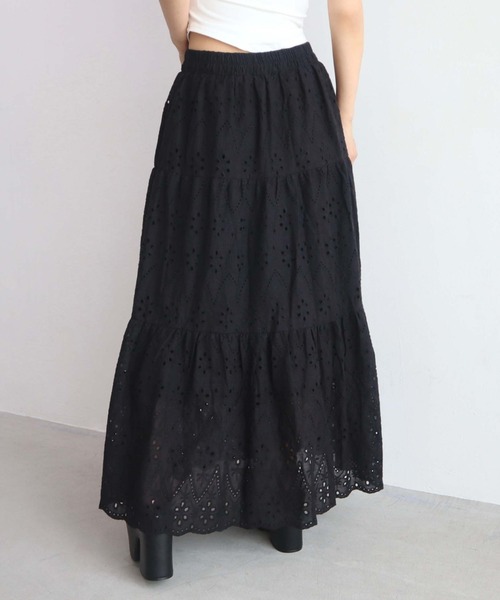 CECIL McBEE(セシルマクビー)の「【CECIL McBEE】パンチングレースティアードロングスカート(スカート・レディース・ホワイト/ブラック/ブラウン/イエロー・MEDIUM)」の22枚目の写真