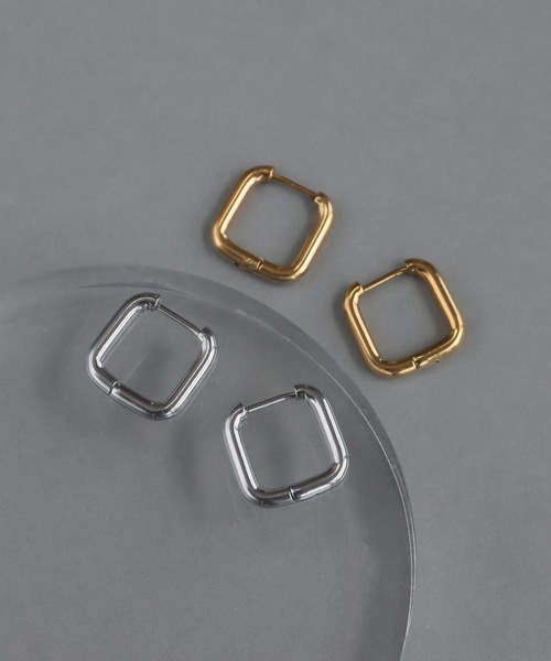 abaskdesign（アバスクデザイン）の「金属アレルギー対応　スクエアミニフープピアス（ピアス（両耳用）・レディース・ゴールド/シルバー・FREE）」の16枚目の写真