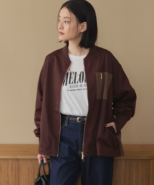 Doux archives(ドゥアルシーヴ)の「【名品】バックギャザーMA-1ミドルジャケット(MA-1・レディース・カーキ/ブラウン/ブラック・FREE)」の3枚目の写真