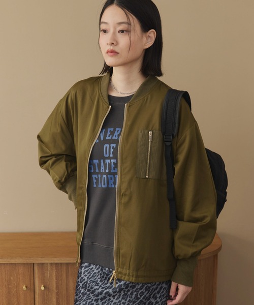 Doux archives(ドゥアルシーヴ)の「【名品】バックギャザーMA-1ミドルジャケット(MA-1・レディース・カーキ/ブラウン/ブラック・FREE)」の18枚目の写真