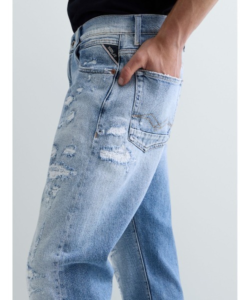 REPLAY(リプレイ)の「ストレートフィットAIDEEN Aged20 ストレッチデニム(デニムパンツ・メンズ・ライトブルー・W29xL32/W30xL32/W31xL32/W32xL32/W33xL32/W34xL32/W36xL32)」の5枚目の写真