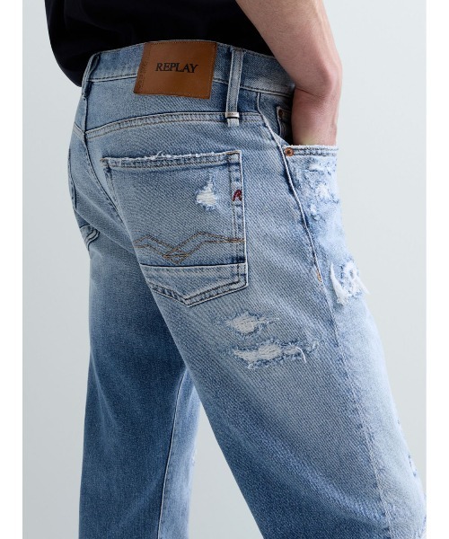 REPLAY(リプレイ)の「ストレートフィットAIDEEN Aged20 ストレッチデニム(デニムパンツ・メンズ・ライトブルー・W29xL32/W30xL32/W31xL32/W32xL32/W33xL32/W34xL32/W36xL32)」の6枚目の写真