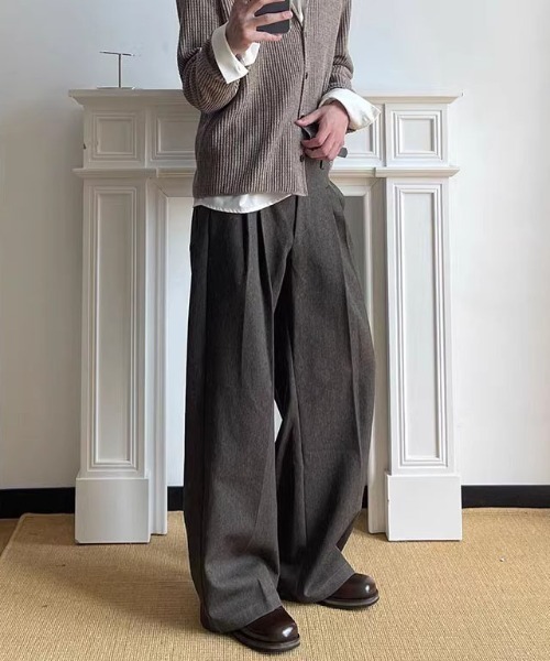 DOUBLE STEAL(ダブルスティール)の「DSツータックワイドスラックス(スラックス・メンズ・ブラウン/ブラック・X-LARGE/LARGE/MEDIUM)」の4枚目の写真