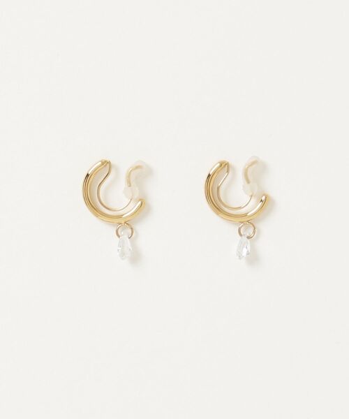 itam(アイタム)の「【itam】アイタム/ ステンレス キュービックジルコニア フープノンホールピアス(イヤリング・レディース・シルバー/ゴールド・FREE)」の5枚目の写真